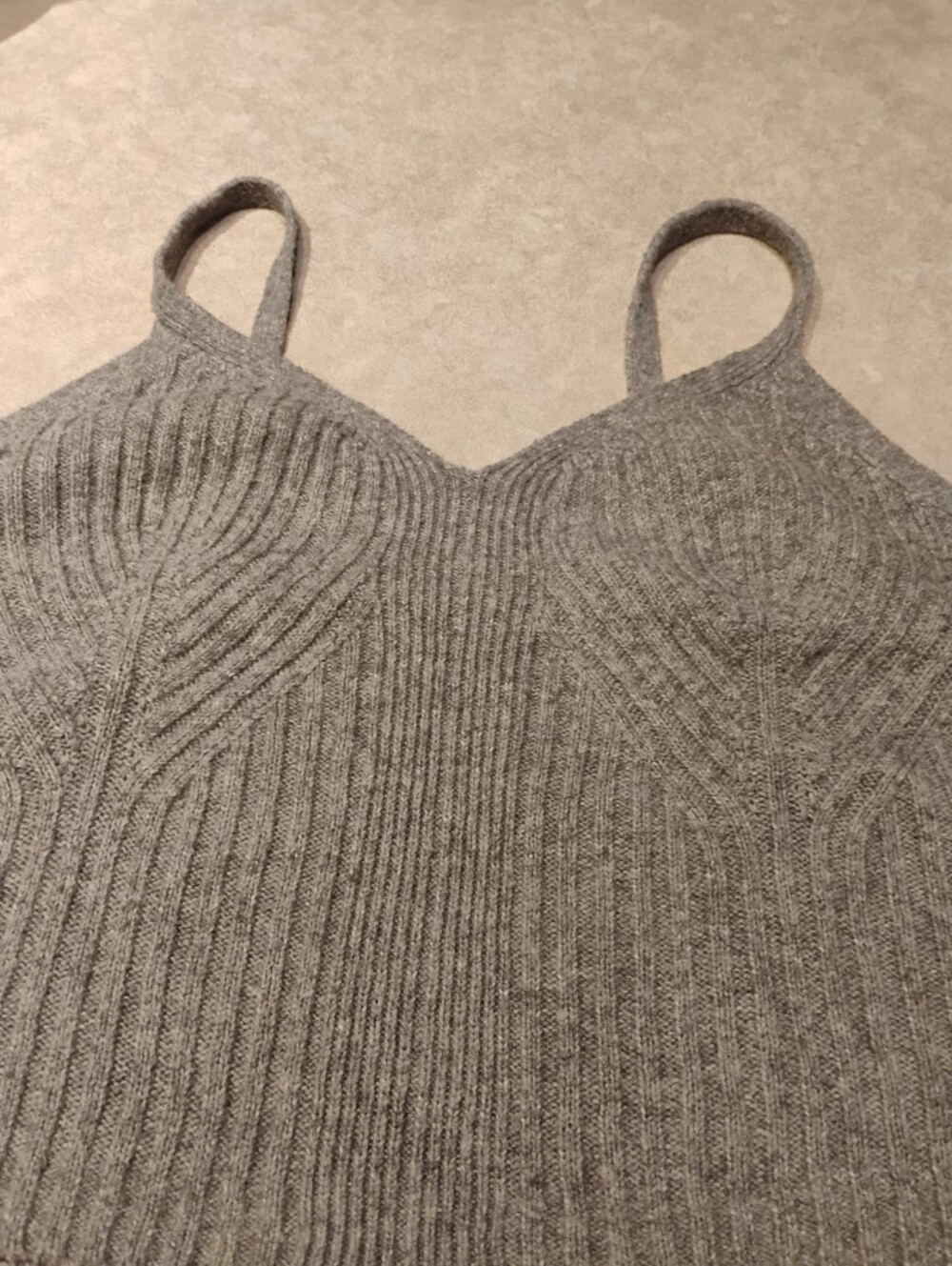 Auden Grey Ribbed Knit Camisole Tank Top Sleepwear